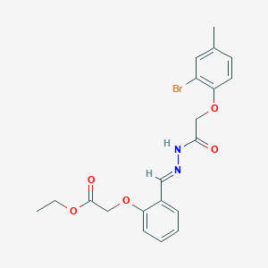 molecular formula C20H21BrN2O5 B401028 (2-{[2-(2-Bromo-4-methyl-phenoxy)-acetyl]-hydrazonomethyl}-phenoxy)-acetic acid 