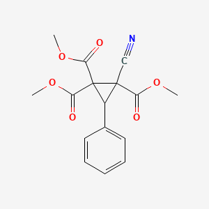 molecular formula C16H15NO6 B4010283 trimethyl 2-cyano-3-phenyl-1,1,2-cyclopropanetricarboxylate 