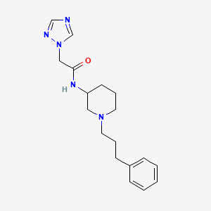 molecular formula C18H25N5O B4010288 N-[1-(3-phenylpropyl)-3-piperidinyl]-2-(1H-1,2,4-triazol-1-yl)acetamide 