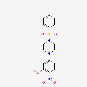 molecular formula C18H21N3O5S B4010301 1-(3-methoxy-4-nitrophenyl)-4-[(4-methylphenyl)sulfonyl]piperazine 