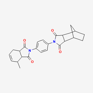 molecular formula C24H24N2O4 B4010318 4-[4-(4-methyl-1,3-dioxo-1,3,3a,4,7,7a-hexahydro-2H-isoindol-2-yl)phenyl]-4-azatricyclo[5.2.1.0~2,6~]decane-3,5-dione 