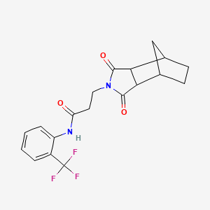 molecular formula C19H19F3N2O3 B4010323 3-(3,5-dioxo-4-azatricyclo[5.2.1.0~2,6~]dec-4-yl)-N-[2-(trifluoromethyl)phenyl]propanamide 