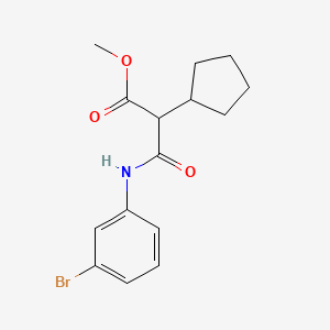 molecular formula C15H18BrNO3 B4010328 methyl 3-[(3-bromophenyl)amino]-2-cyclopentyl-3-oxopropanoate 