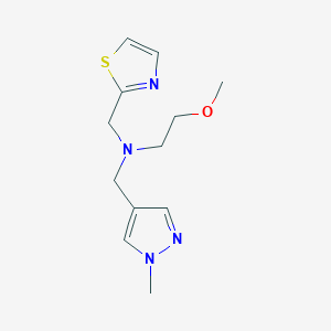 molecular formula C12H18N4OS B4010332 (2-methoxyethyl)[(1-methyl-1H-pyrazol-4-yl)methyl](1,3-thiazol-2-ylmethyl)amine 