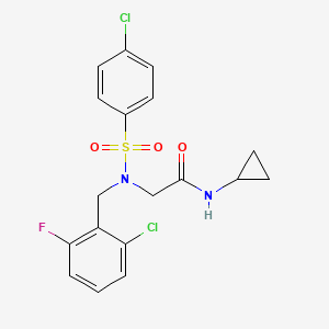 molecular formula C18H17Cl2FN2O3S B4010343 N~2~-(2-chloro-6-fluorobenzyl)-N~2~-[(4-chlorophenyl)sulfonyl]-N~1~-cyclopropylglycinamide 