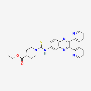 molecular formula C27H26N6O2S B4010357 ethyl 1-{[(2,3-di-2-pyridinyl-6-quinoxalinyl)amino]carbonothioyl}-4-piperidinecarboxylate 