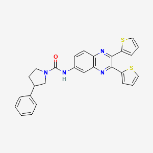 N-(2,3-di-2-thienyl-6-quinoxalinyl)-3-phenyl-1-pyrrolidinecarboxamide