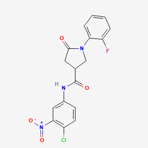 N-(4-chloro-3-nitrophenyl)-1-(2-fluorophenyl)-5-oxo-3-pyrrolidinecarboxamide