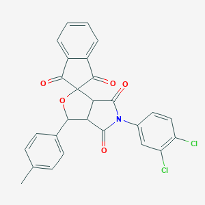 molecular formula C27H17Cl2NO5 B401039 5-(3,4-dichlorophenyl)-3-(4-methylphenyl)-3a,6a-dihydrospiro[furo[3,4-c]pyrrole-1,2'-indene]-1',3',4,6(3H,5H)-tetrone 