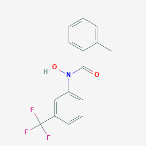 molecular formula C15H12F3NO2 B040104 N-Hydroxy-2-methyl-N-[3-(trifluoromethyl)phenyl]benzamide CAS No. 113389-03-0