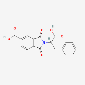molecular formula C18H13NO6 B4010404 2-(1-carboxy-2-phenylethyl)-1,3-dioxo-5-isoindolinecarboxylic acid CAS No. 131613-55-3