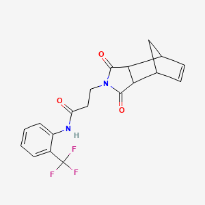 molecular formula C19H17F3N2O3 B4010417 3-(3,5-dioxo-4-azatricyclo[5.2.1.0~2,6~]dec-8-en-4-yl)-N-[2-(trifluoromethyl)phenyl]propanamide 