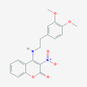 molecular formula C19H18N2O6 B4010420 4-{[2-(3,4-dimethoxyphenyl)ethyl]amino}-3-nitro-2H-chromen-2-one 