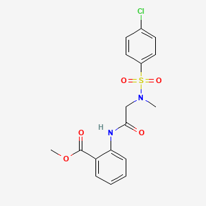 molecular formula C17H17ClN2O5S B4010427 methyl 2-({N-[(4-chlorophenyl)sulfonyl]-N-methylglycyl}amino)benzoate 
