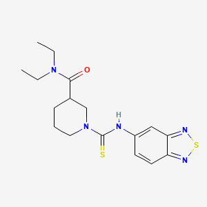 molecular formula C17H23N5OS2 B4010441 1-[(2,1,3-benzothiadiazol-5-ylamino)carbonothioyl]-N,N-diethyl-3-piperidinecarboxamide 