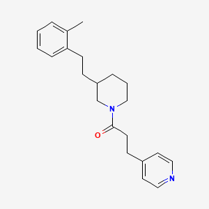 4-(3-{3-[2-(2-methylphenyl)ethyl]-1-piperidinyl}-3-oxopropyl)pyridine