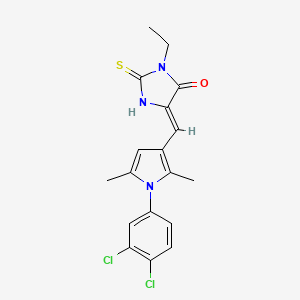 5-{[1-(3,4-dichlorophenyl)-2,5-dimethyl-1H-pyrrol-3-yl]methylene}-3-ethyl-2-thioxo-4-imidazolidinone
