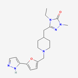 molecular formula C19H26N6O2 B4010472 4-ethyl-2-methyl-5-[(1-{[5-(1H-pyrazol-3-yl)-2-furyl]methyl}piperidin-4-yl)methyl]-2,4-dihydro-3H-1,2,4-triazol-3-one 