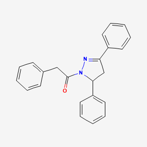 molecular formula C23H20N2O B4010488 3,5-diphenyl-1-(phenylacetyl)-4,5-dihydro-1H-pyrazole 