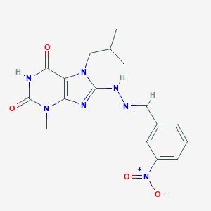 molecular formula C17H19N7O4 B401049 3-nitrobenzaldehyde (7-isobutyl-3-methyl-2,6-dioxo-2,3,6,7-tetrahydro-1H-purin-8-yl)hydrazone 