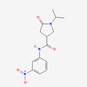 molecular formula C14H17N3O4 B4010493 1-isopropyl-N-(3-nitrophenyl)-5-oxo-3-pyrrolidinecarboxamide 