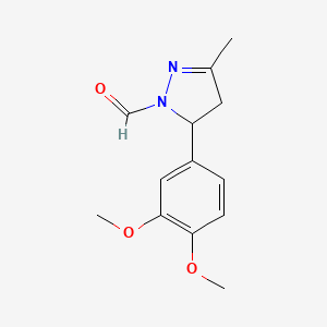 molecular formula C13H16N2O3 B4010525 5-(3,4-dimethoxyphenyl)-3-methyl-4,5-dihydro-1H-pyrazole-1-carbaldehyde 