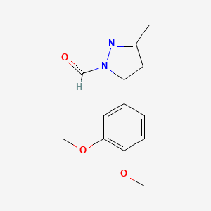 5-(3,4-dimethoxyphenyl)-3-methyl-4,5-dihydro-1H-pyrazole-1-carbaldehyde