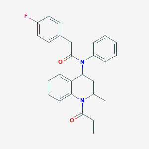 2-(4-fluorophenyl)-N-(2-methyl-1-propionyl-1,2,3,4-tetrahydroquinolin-4-yl)-N-phenylacetamide