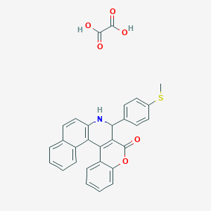 molecular formula C29H21NO6S B4010561 3-[4-(methylthio)phenyl]-3,4-dihydro-2H-benzo[f]chromeno[3,4-c]quinolin-2-one oxalate 