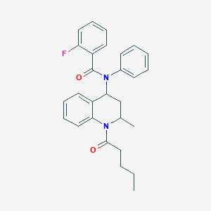 2-fluoro-N-(2-methyl-1-pentanoyl-1,2,3,4-tetrahydroquinolin-4-yl)-N-phenylbenzamide