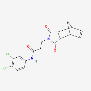 molecular formula C18H16Cl2N2O3 B4010578 N-(3,4-dichlorophenyl)-3-(3,5-dioxo-4-azatricyclo[5.2.1.0~2,6~]dec-8-en-4-yl)propanamide 