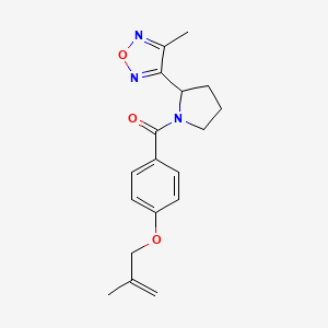 molecular formula C18H21N3O3 B4010581 3-methyl-4-(1-{4-[(2-methylprop-2-en-1-yl)oxy]benzoyl}pyrrolidin-2-yl)-1,2,5-oxadiazole 
