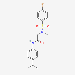 molecular formula C18H21BrN2O3S B4010588 N~2~-[(4-bromophenyl)sulfonyl]-N~1~-(4-isopropylphenyl)-N~2~-methylglycinamide 
