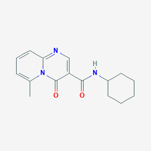 molecular formula C16H19N3O2 B040106 4H-Pyrido(1,2-a)pyrimidine-3-carboxamide, N-cyclohexyl-6-methyl-4-oxo- CAS No. 125055-63-2