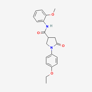 molecular formula C20H22N2O4 B4010627 1-(4-ethoxyphenyl)-N-(2-methoxyphenyl)-5-oxo-3-pyrrolidinecarboxamide 