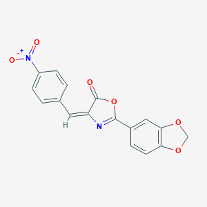 molecular formula C17H10N2O6 B401063 2-(1,3-benzodioxol-5-yl)-4-{4-nitrobenzylidene}-1,3-oxazol-5(4H)-one 