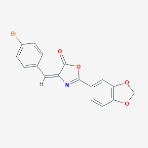 molecular formula C17H10BrNO4 B401065 2-(1,3-benzodioxol-5-yl)-4-(4-bromobenzylidene)-1,3-oxazol-5(4H)-one 