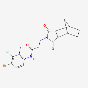 molecular formula C19H20BrClN2O3 B4010664 N-(4-bromo-3-chloro-2-methylphenyl)-3-(3,5-dioxo-4-azatricyclo[5.2.1.0~2,6~]dec-4-yl)propanamide 