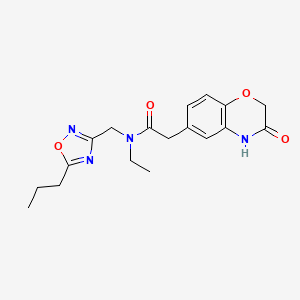 N-ethyl-2-(3-oxo-3,4-dihydro-2H-1,4-benzoxazin-6-yl)-N-[(5-propyl-1,2,4-oxadiazol-3-yl)methyl]acetamide