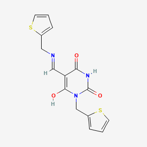 1-(2-thienylmethyl)-5-{[(2-thienylmethyl)amino]methylene}-2,4,6(1H,3H,5H)-pyrimidinetrione