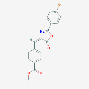 molecular formula C18H12BrNO4 B401072 methyl 4-[(2-(4-bromophenyl)-5-oxo-1,3-oxazol-4(5H)-ylidene)methyl]benzoate 