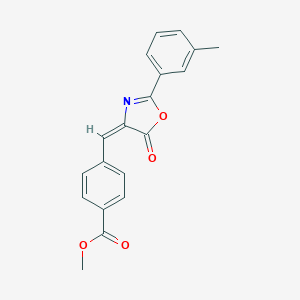 molecular formula C19H15NO4 B401073 methyl 4-[(2-(3-methylphenyl)-5-oxo-1,3-oxazol-4(5H)-ylidene)methyl]benzoate 