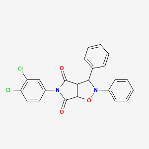 molecular formula C23H16Cl2N2O3 B4010738 5-(3,4-dichlorophenyl)-2,3-diphenyldihydro-2H-pyrrolo[3,4-d]isoxazole-4,6(3H,5H)-dione 