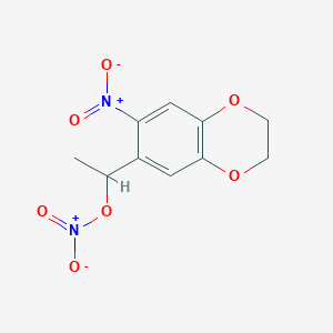molecular formula C10H10N2O7 B4010744 1-(7-nitro-2,3-dihydro-1,4-benzodioxin-6-yl)ethyl nitrate 