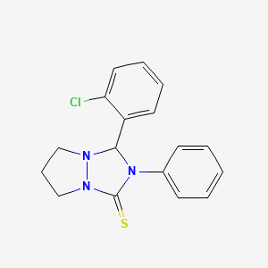 molecular formula C17H16ClN3S B4010745 3-(2-chlorophenyl)-2-phenyltetrahydro-1H,5H-pyrazolo[1,2-a][1,2,4]triazole-1-thione 