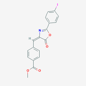 molecular formula C18H12INO4 B401076 methyl 4-[(2-(4-iodophenyl)-5-oxo-1,3-oxazol-4(5H)-ylidene)methyl]benzoate 