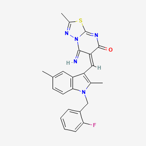 6-{[1-(2-fluorobenzyl)-2,5-dimethyl-1H-indol-3-yl]methylene}-5-imino-2-methyl-5,6-dihydro-7H-[1,3,4]thiadiazolo[3,2-a]pyrimidin-7-one