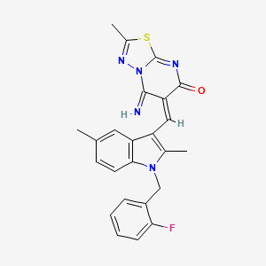 molecular formula C24H20FN5OS B4010761 6-{[1-(2-fluorobenzyl)-2,5-dimethyl-1H-indol-3-yl]methylene}-5-imino-2-methyl-5,6-dihydro-7H-[1,3,4]thiadiazolo[3,2-a]pyrimidin-7-one 