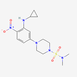 molecular formula C15H23N5O4S B4010765 4-[3-(cyclopropylamino)-4-nitrophenyl]-N,N-dimethyl-1-piperazinesulfonamide 