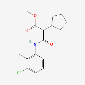 molecular formula C16H20ClNO3 B4010769 methyl 3-[(3-chloro-2-methylphenyl)amino]-2-cyclopentyl-3-oxopropanoate 